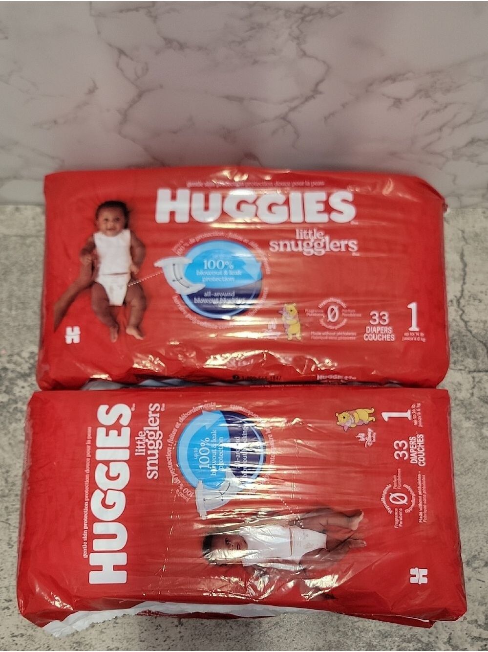 Huggies Little Snugglers Baby Diapers Size 1 Up to 14 lb Lot of 2 packs - Picture 3 of 7